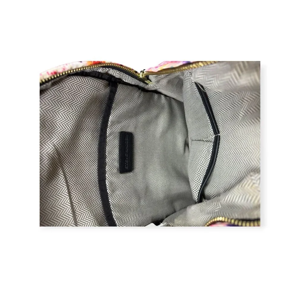 Steve Madden Floral Pink Backpack Travel School Bag Gold‎ Accents Bohochic Y2K
